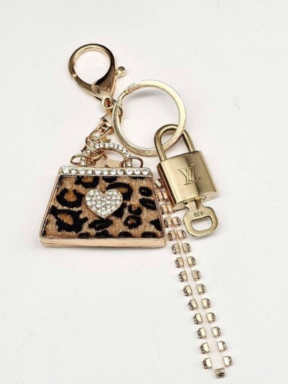 Authentic Louis Vuitton Lock & Key Gold ✨ Unbranded Keychain Bag Charm LV